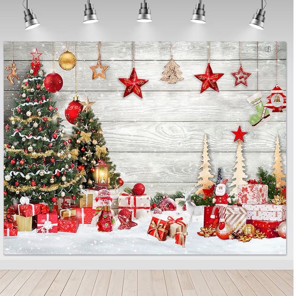 New 10x8 ft Festive Christmas Holiday Photo Backdrop